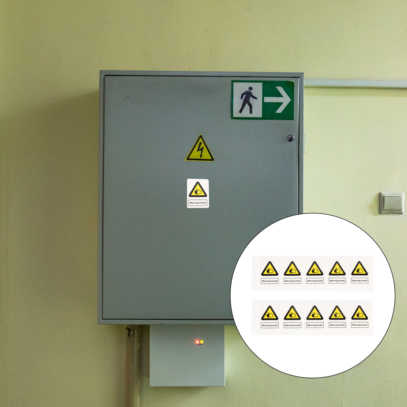 Heavy Equipment Warning Sign - 10개입 경고 손 끼임 방지 스티커